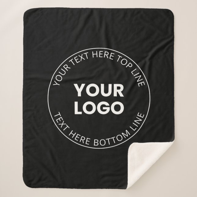 Your Logo Minimalistic Style Sherpa Blanket (Front)