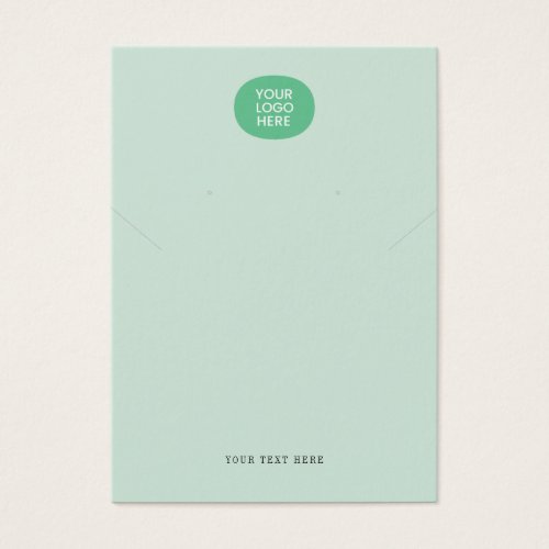Your Logo Mint Green Necklace Earring Display Card