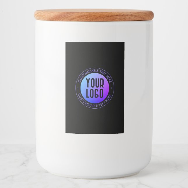 Your Logo & Modern Blue & Purple Ombre Gradient Food Label (Front)
