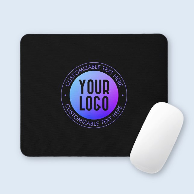 Your Logo & Modern Blue & Purple Ombre Gradient Mouse Pad (Creator Uploaded)