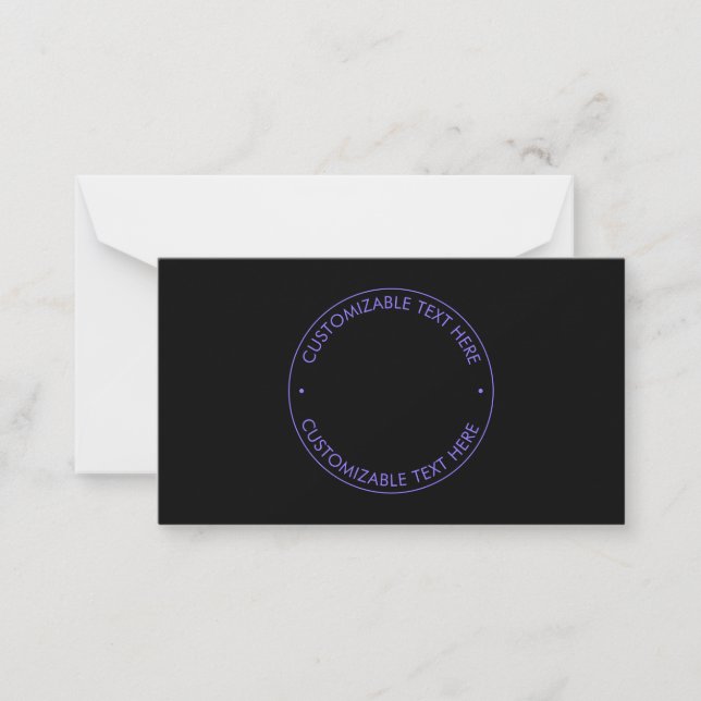 Your Logo & Modern Blue & Purple Ombre Gradient Note Card (Front)