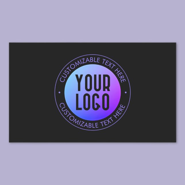 Your Logo & Modern Blue & Purple Ombre Gradient Rectangular Sticker (Creator Uploaded)