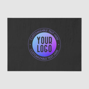 Your Logo & Modern Blue & Purple Ombre Gradient Tissue Paper