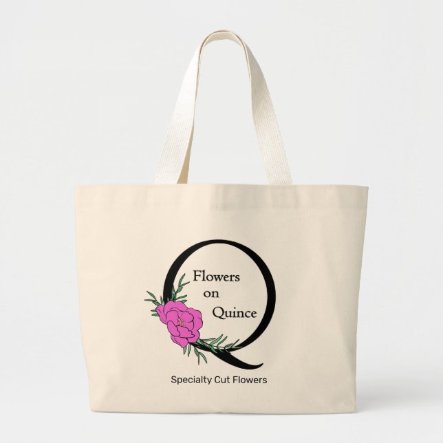 Your Logo Modern Custom Flower Farm Tote Bag (Front)