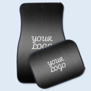 Your Logo & Modern Dark Grey Editable Color Ombre Car Floor Mat