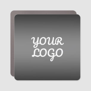 Your Logo & Modern Dark Grey Editable Color Ombre Car Magnet