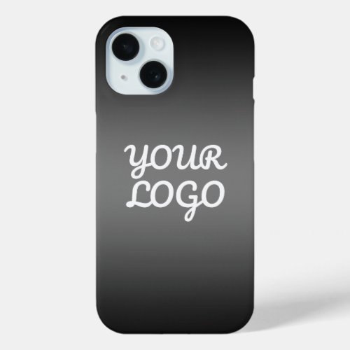 Your Logo  Modern Dark Grey Editable Color Ombre iPhone 15 Case
