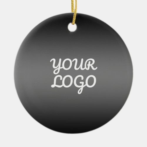 Your Logo  Modern Dark Grey Editable Color Ombre Ceramic Ornament