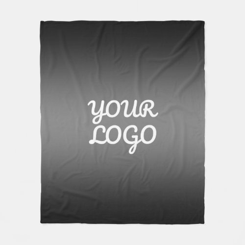 Your Logo  Modern Dark Grey Editable Color Ombre Fleece Blanket
