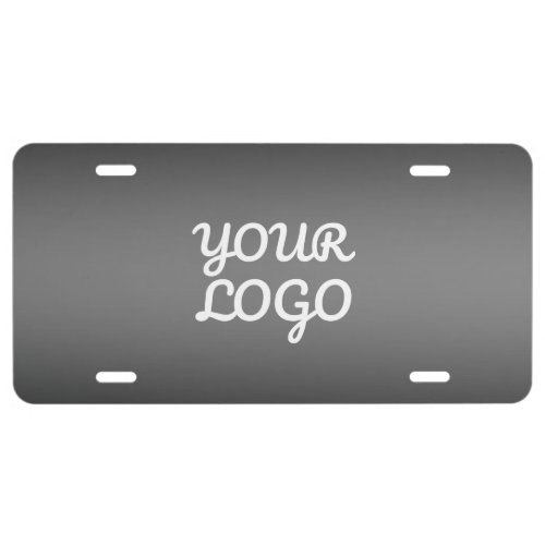 Your Logo  Modern Dark Grey Editable Color Ombre License Plate