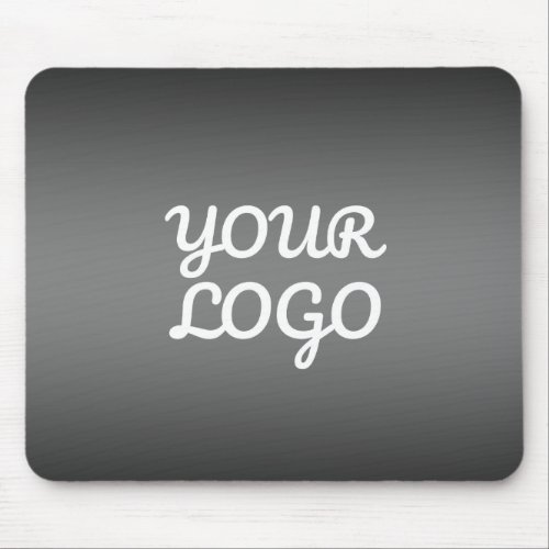 Your Logo  Modern Dark Grey Editable Color Ombre Mouse Pad