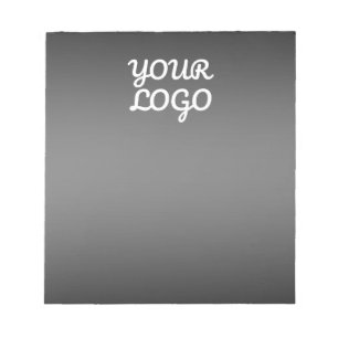 Your Logo & Modern Dark Grey Editable Color Ombre Notepad