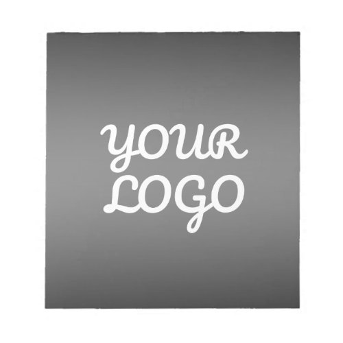 Your Logo  Modern Dark Grey Editable Color Ombre Notepad