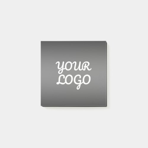 Your Logo  Modern Dark Grey Editable Color Ombre Post_it Notes