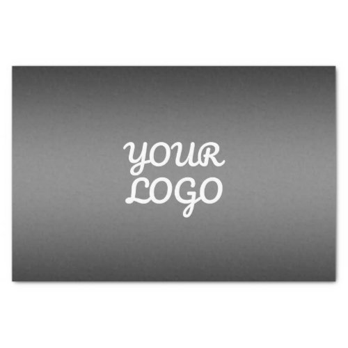 Your Logo  Modern Dark Grey Editable Color Ombre Tissue Paper