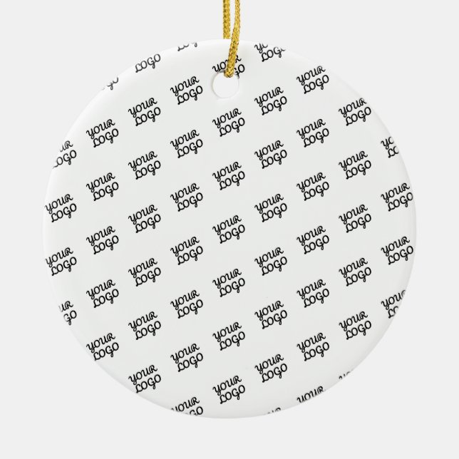 Your Logo | Modern Diagonally Repeated Design Ceramic Ornament (Front)