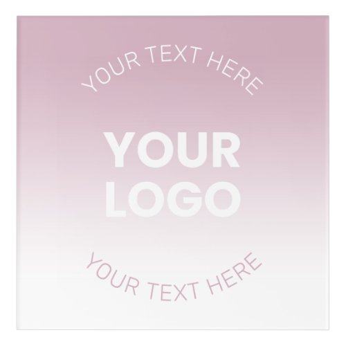 Your Logo  Modern Dusty Pink  White Ombre Acrylic Print