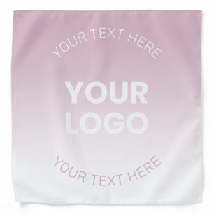 Your Logo Modern Dusty Pink & White Ombre Bandana