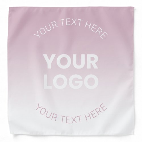 Your Logo  Modern Dusty Pink  White Ombre Bandana