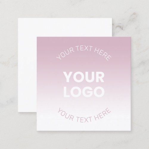 Your Logo  Modern Dusty Pink  White Ombre Calling Card