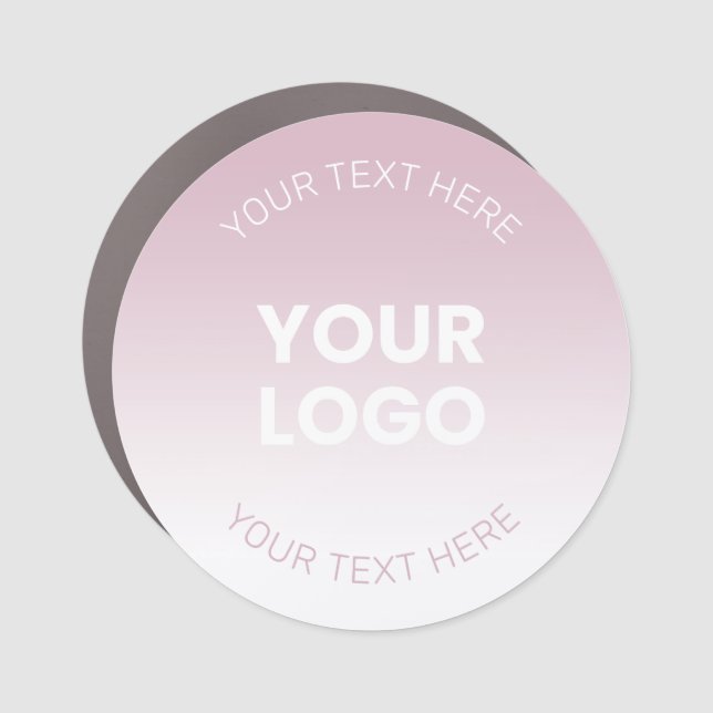 Your Logo | Modern Dusty Pink & White Ombre Car Magnet (Front)