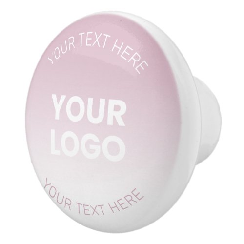 Your Logo  Modern Dusty Pink  White Ombre Ceramic Knob