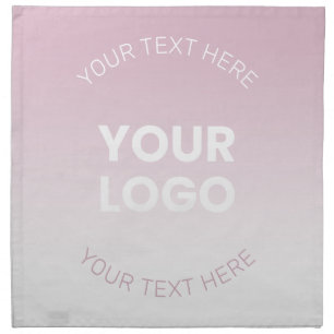 Your Logo   Modern Dusty Pink & White Ombre Cloth Napkin