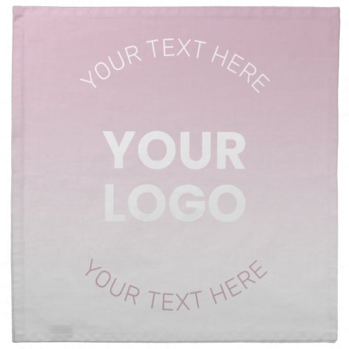 Your Logo  Modern Dusty Pink  White Ombre Cloth Napkin