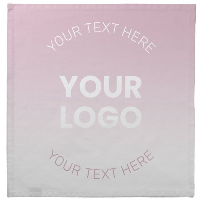 Your Logo | Modern Dusty Pink & White Ombre Cloth Napkin (Front)