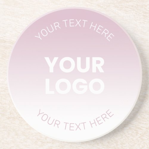 Your Logo  Modern Dusty Pink  White Ombre Coaster
