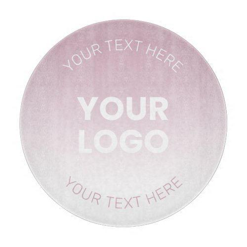 Your Logo  Modern Dusty Pink  White Ombre Cutting Board