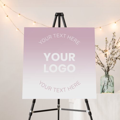 Your Logo  Modern Dusty Pink  White Ombre Foam Board