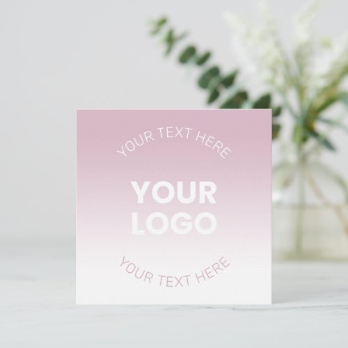 Your Logo  Modern Dusty Pink  White Ombre Invitation