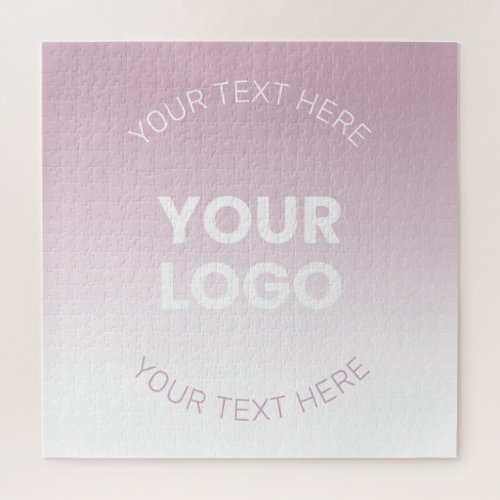 Your Logo  Modern Dusty Pink  White Ombre Jigsaw Puzzle