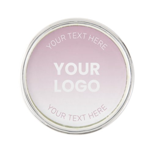 Your Logo  Modern Dusty Pink  White Ombre Lapel Pin