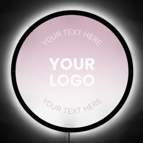 Your Logo  Modern Dusty Pink  White Ombre LED Sign