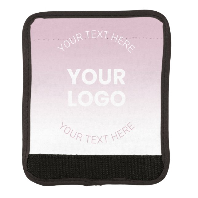 Your Logo | Modern Dusty Pink & White Ombre Luggage Handle Wrap (Front)