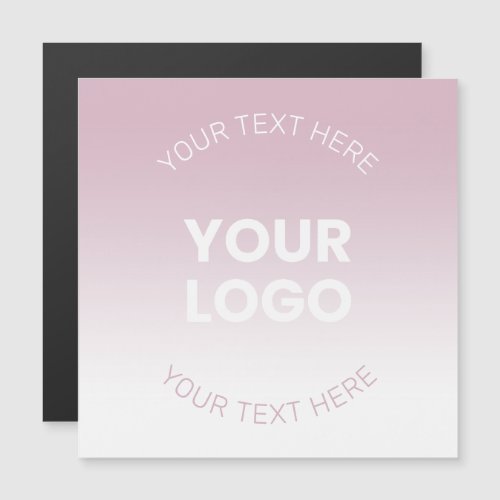 Your Logo  Modern Dusty Pink  White Ombre Magnetic Invitation