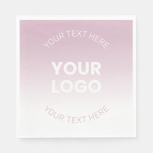 Your Logo  Modern Dusty Pink  White Ombre Napkins