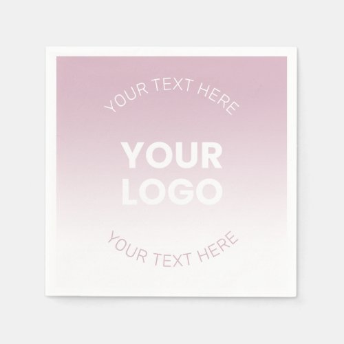 Your Logo  Modern Dusty Pink  White Ombre Napkins