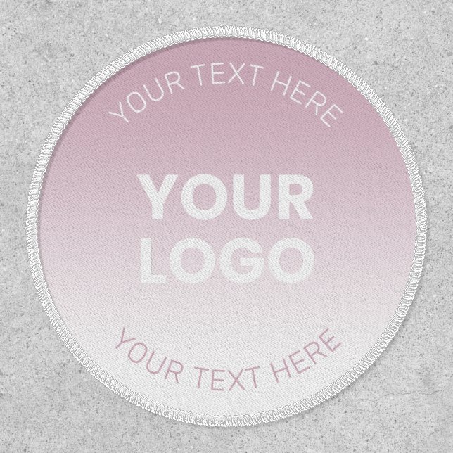 Your Logo | Modern Dusty Pink & White Ombre Patch (Front)