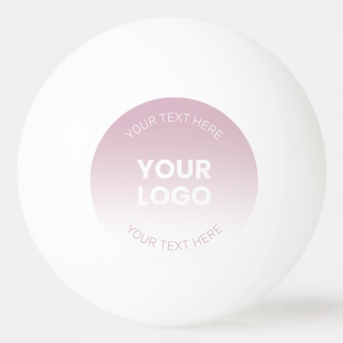 Your Logo  Modern Dusty Pink  White Ombre Ping Pong Ball