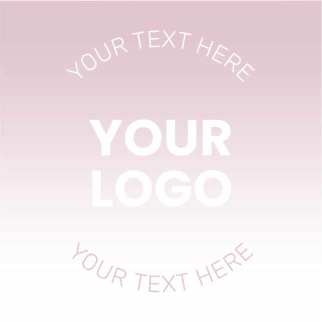 Your Logo | Modern Dusty Pink & White Ombre Sticker (Front)