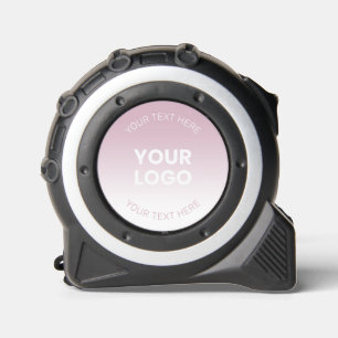Your Logo   Modern Dusty Pink & White Ombre Tape Measure