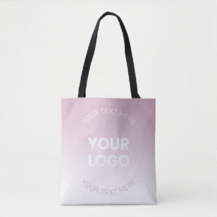 Your Logo Modern Dusty Pink & White Ombre Tote Bag