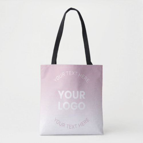 Your Logo  Modern Dusty Pink  White Ombre Tote Bag