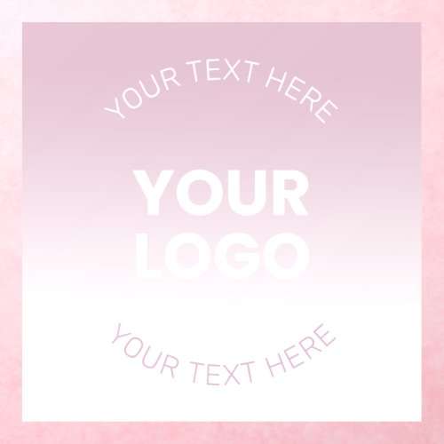 Your Logo  Modern Dusty Pink  White Ombre Wall Decal