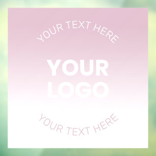 Your Logo   Modern Dusty Pink & White Ombre Window Cling