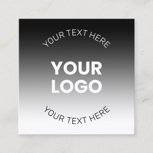 Your Logo  Modern Editable Black  White Gradient Calling Card