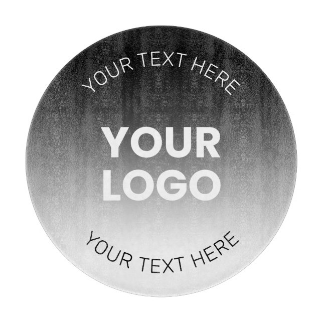 Your Logo | Modern Editable Black & White Gradient Cutting Board (Front)
